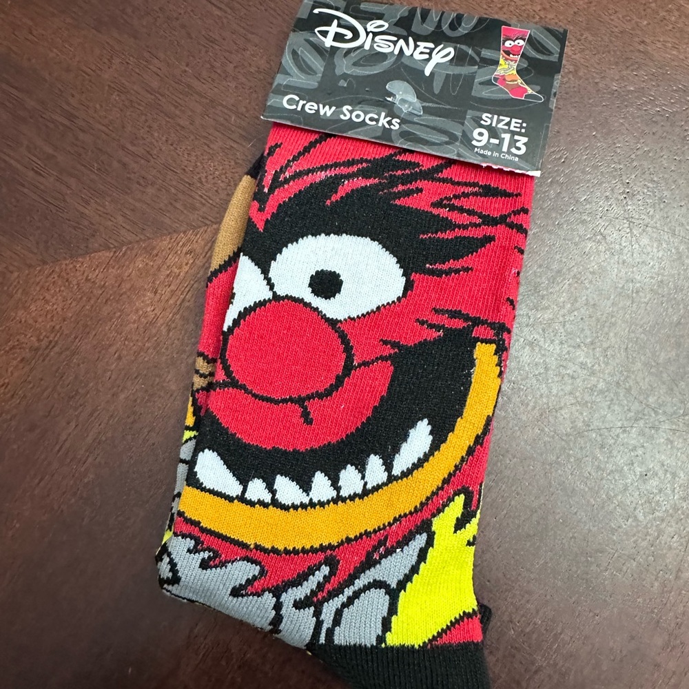 NWT Disney Muppets Animal Drums Crew Socks